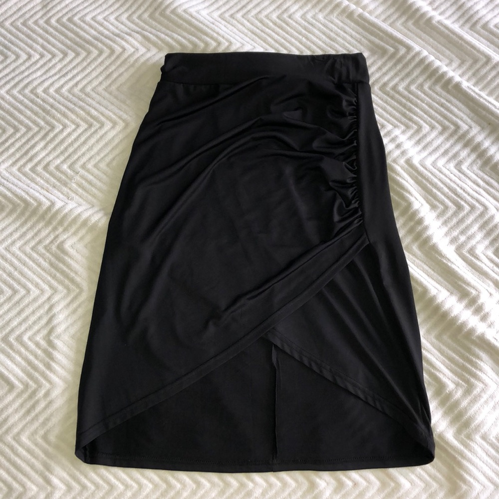 Black Stretchy High Waisted Skirt
